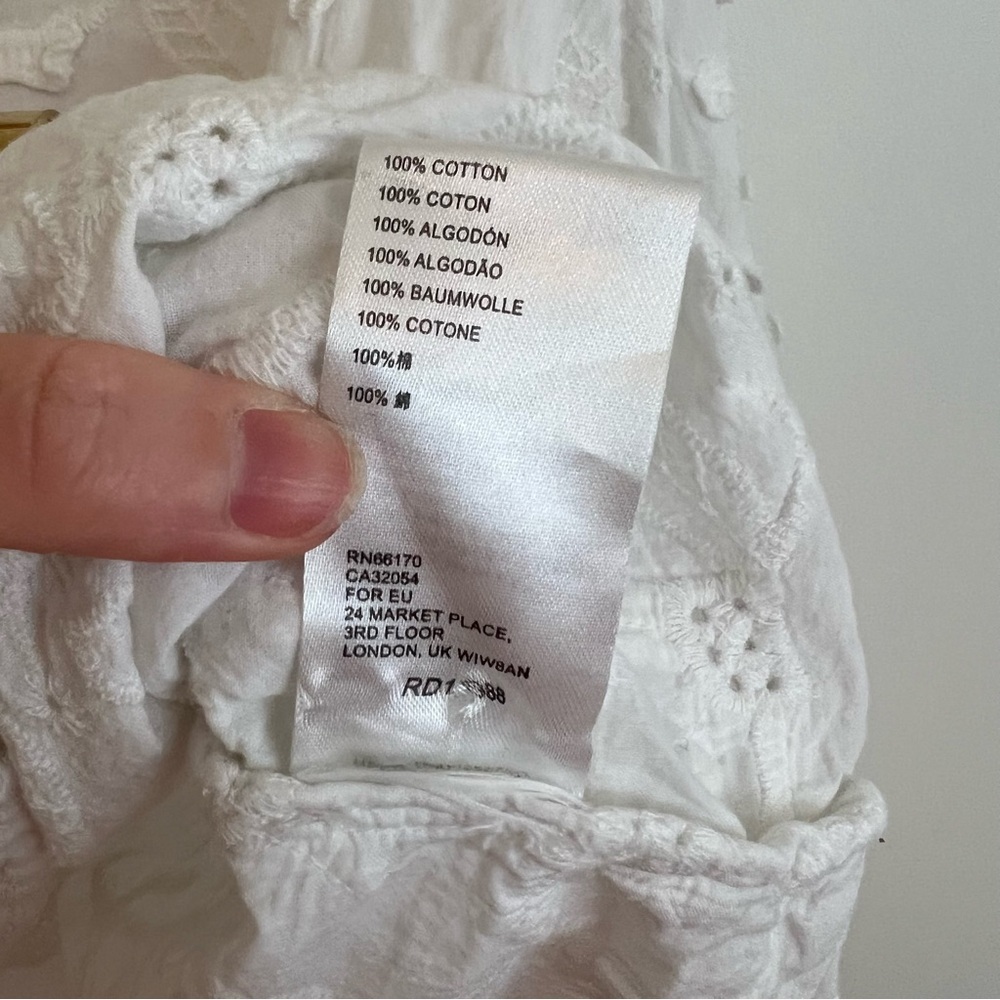 Anthropologie Seen Worn Kept Women's 6 White Peasant Top Cottagecore Prairiecore - Picture 7 of 11